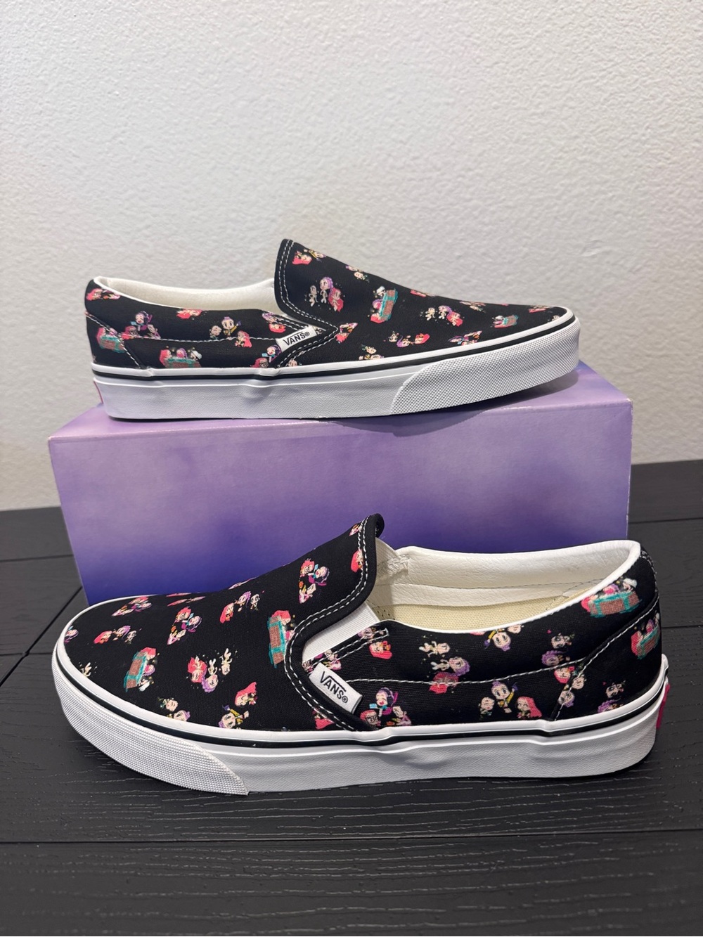 KPop Demon Hunters × Vans Slip-On Black womens size 10